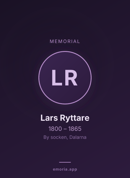 Memorial portrait of Lars Ryttare