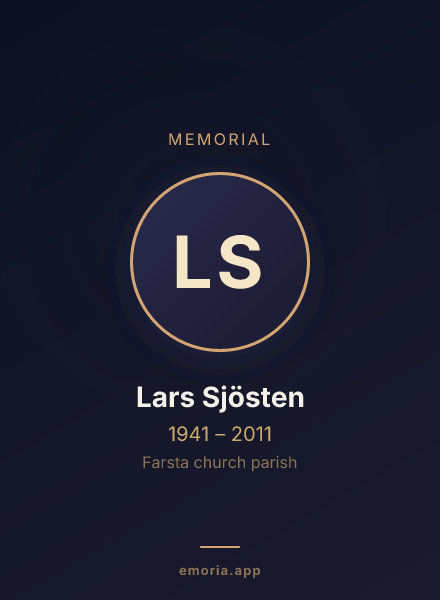 Memorial portrait of Lars Sjösten