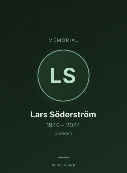Memorial portrait of Lars Söderström