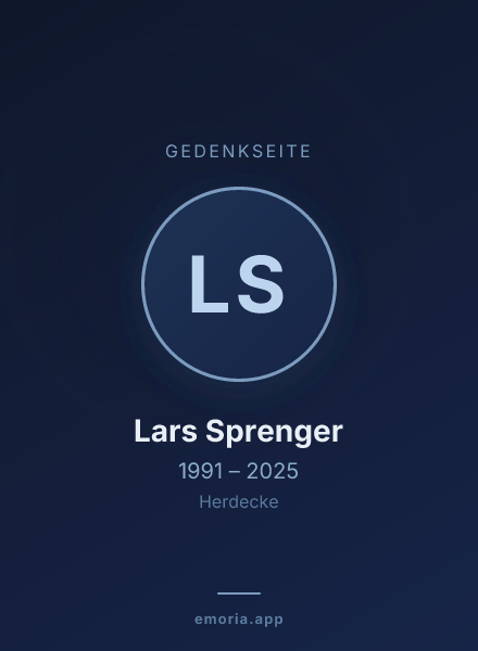 Gedenkportrait von Lars Sprenger