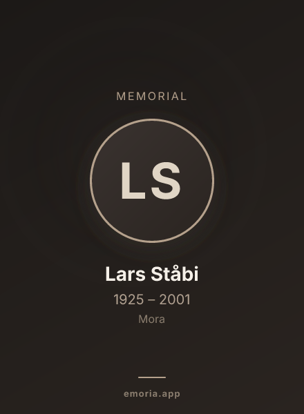 Memorial portrait of Lars Ståbi