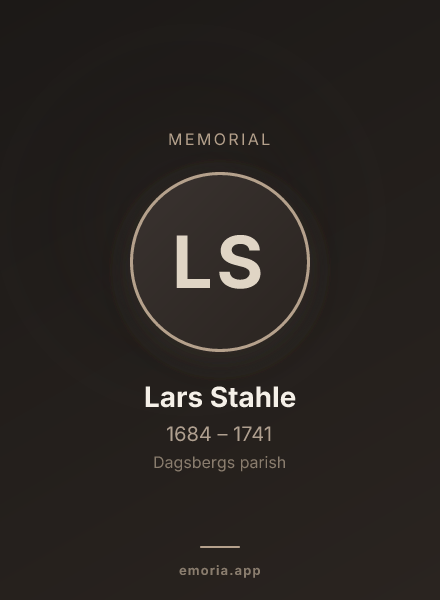 Memorial portrait of Lars Stahle