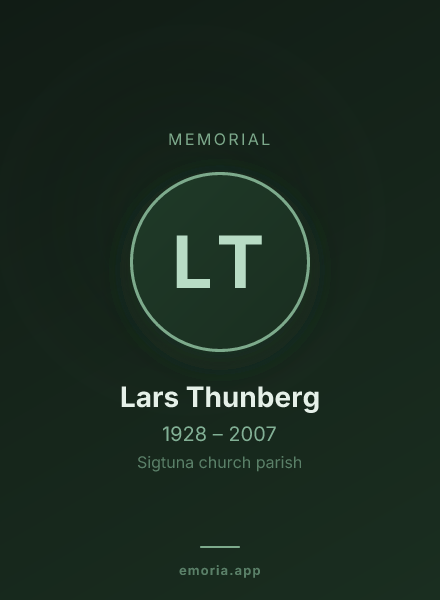 Memorial portrait of Lars Thunberg