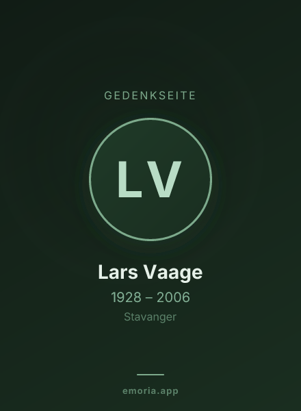 Gedenkportrait von Lars Vaage