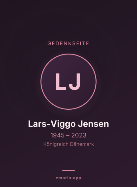 Gedenkportrait von Lars-Viggo Jensen