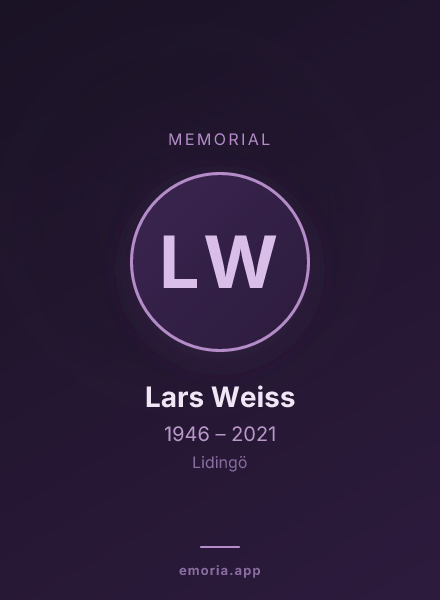Memorial portrait of Lars Weiss