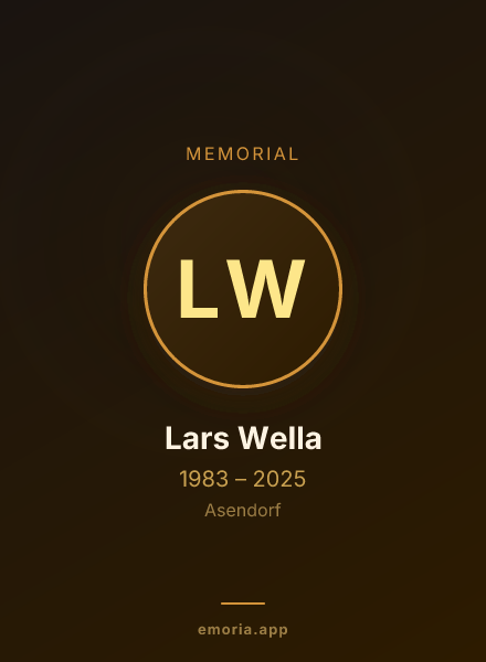 Memorial portrait of Lars Wella