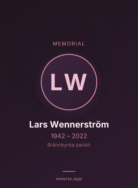 Memorial portrait of Lars Wennerström