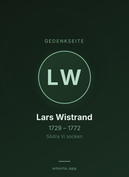 Gedenkportrait von Lars Wistrand