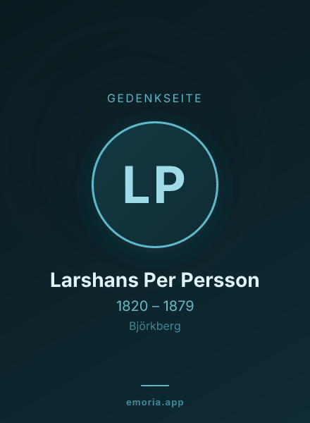 Gedenkportrait von Larshans Per Persson