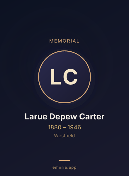 Memorial portrait of Larue Depew Carter