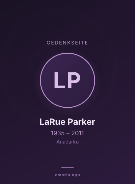 Gedenkportrait von LaRue Parker