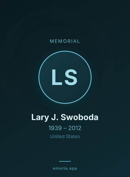 Memorial portrait of Lary J. Swoboda