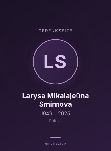 Gedenkportrait von Larysa Mikalajeŭna Smirnova