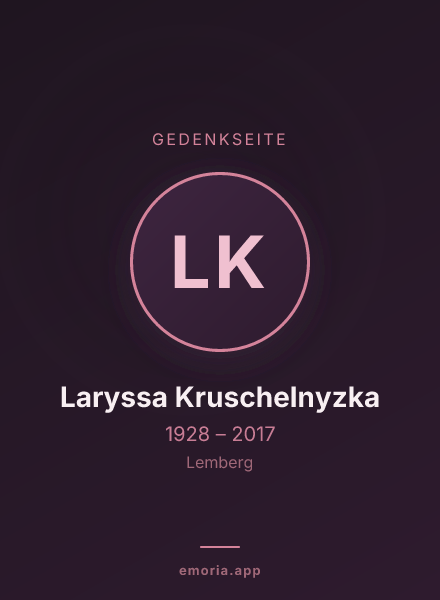 Gedenkportrait von Laryssa Kruschelnyzka