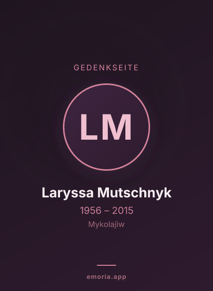 Gedenkportrait von Laryssa Mutschnyk