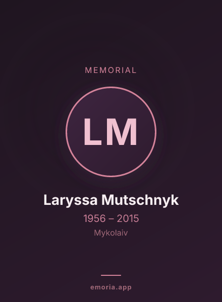 Memorial portrait of Laryssa Mutschnyk