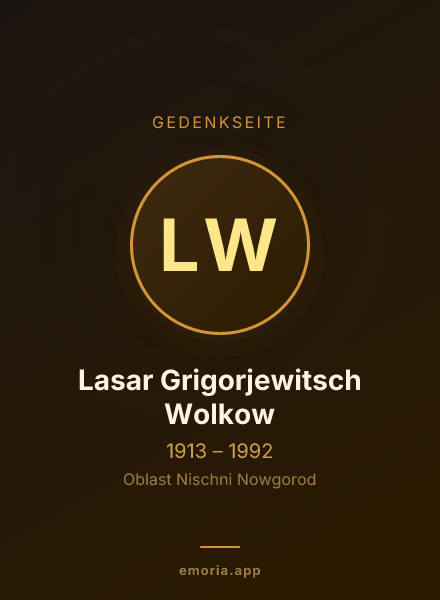 Gedenkportrait von Lasar Grigorjewitsch Wolkow