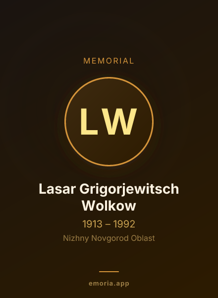 Memorial portrait of Lasar Grigorjewitsch Wolkow