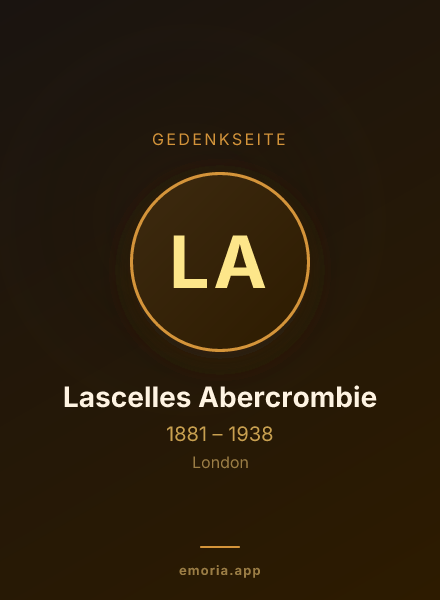 Gedenkportrait von Lascelles Abercrombie