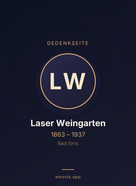 Gedenkportrait von Laser Weingarten