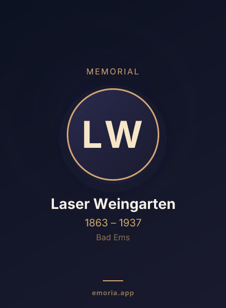 Memorial portrait of Laser Weingarten