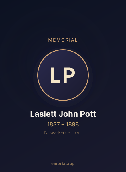 Memorial portrait of Laslett John Pott