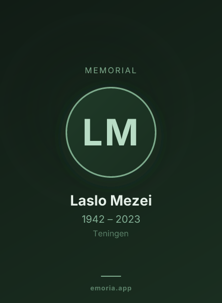 Memorial portrait of Laslo Mezei