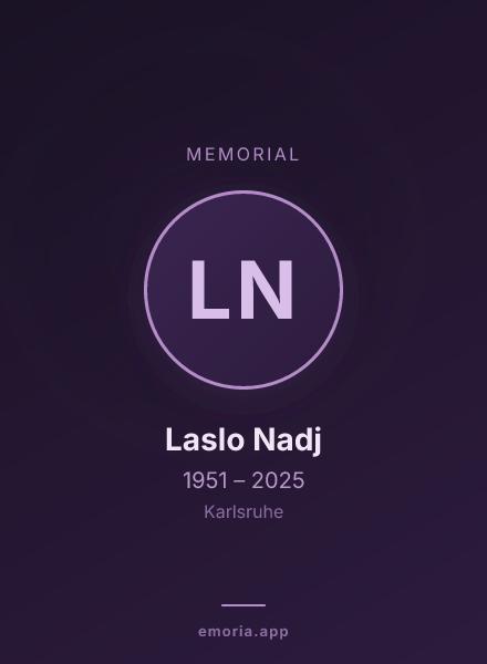 Memorial portrait of Laslo Nadj