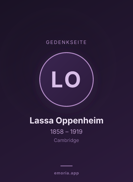 Gedenkportrait von Lassa Oppenheim