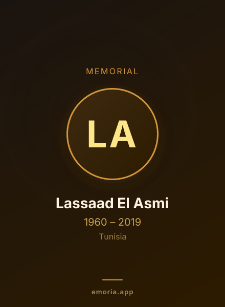 Memorial portrait of Lassaad El Asmi