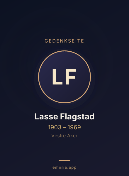 Gedenkportrait von Lasse Flagstad