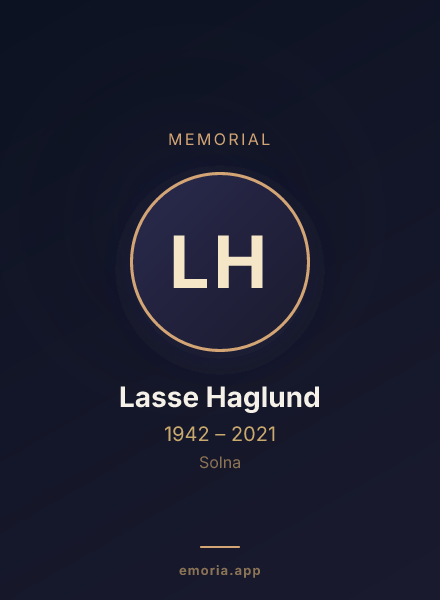Memorial portrait of Lasse Haglund
