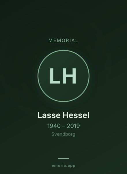 Memorial portrait of Lasse Hessel