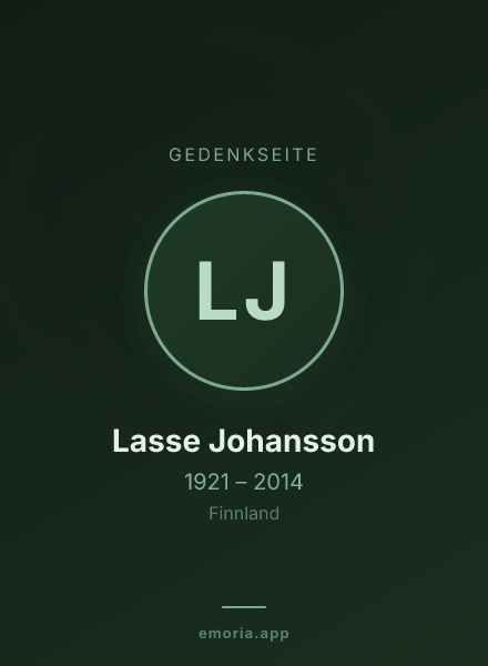 Gedenkportrait von Lasse Johansson