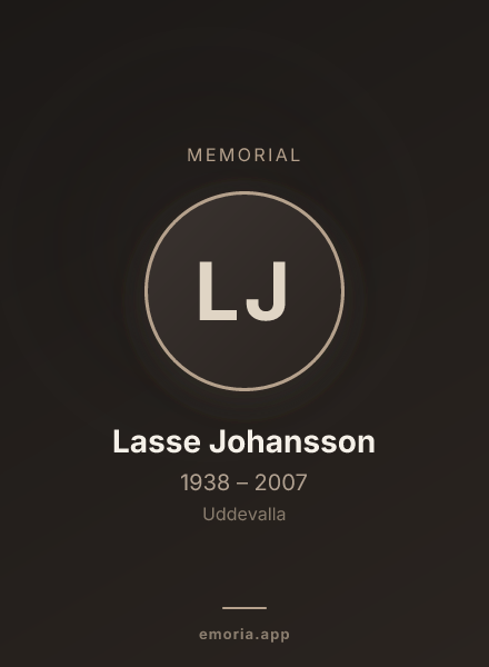 Memorial portrait of Lasse Johansson