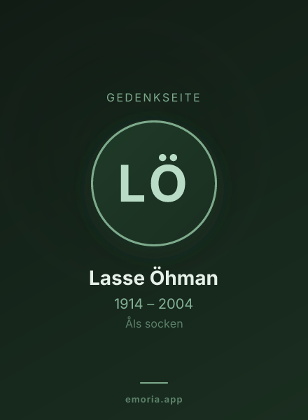 Gedenkportrait von Lasse Öhman