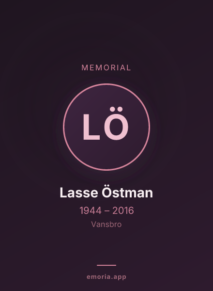 Memorial portrait of Lasse Östman