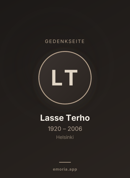 Gedenkportrait von Lasse Terho
