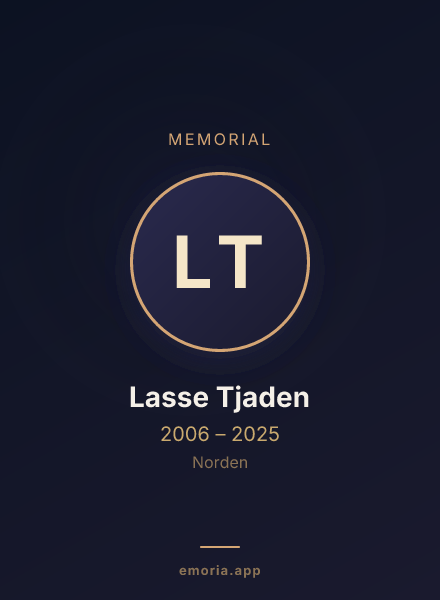 Memorial portrait of Lasse Tjaden
