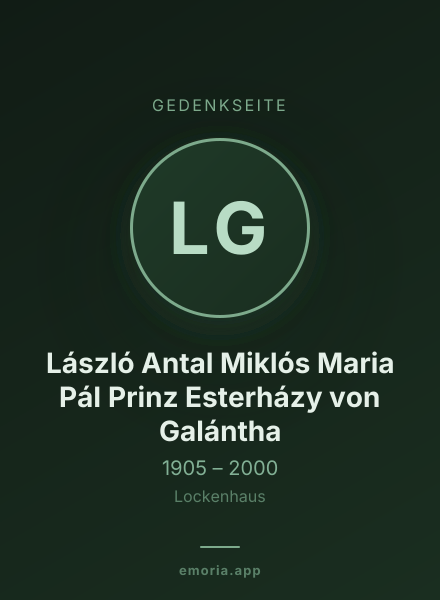 Gedenkportrait von László Antal Miklós Maria Pál Prinz Esterházy von Galántha
