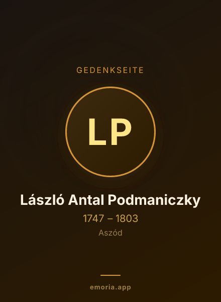 Gedenkportrait von László Antal Podmaniczky