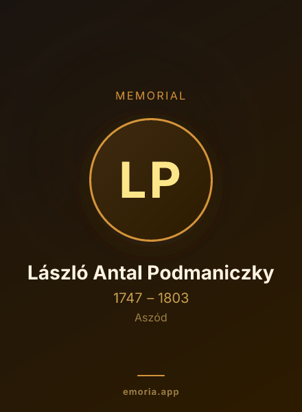 Memorial portrait of László Antal Podmaniczky