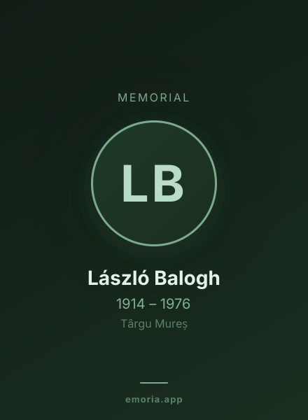 Memorial portrait of László Balogh
