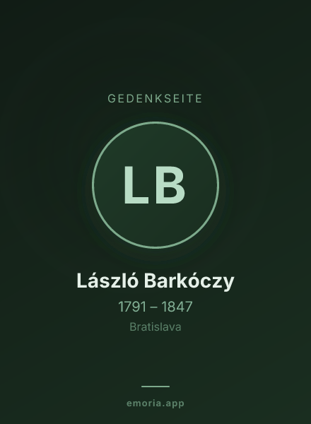 Gedenkportrait von László Barkóczy