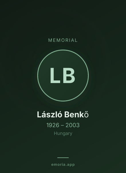 Memorial portrait of László Benkő