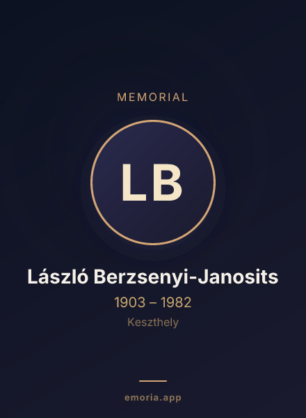 Memorial portrait of László Berzsenyi-Janosits