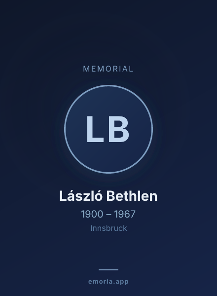 Memorial portrait of László Bethlen
