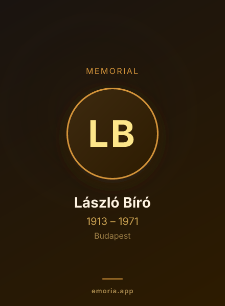 Memorial portrait of László Bíró