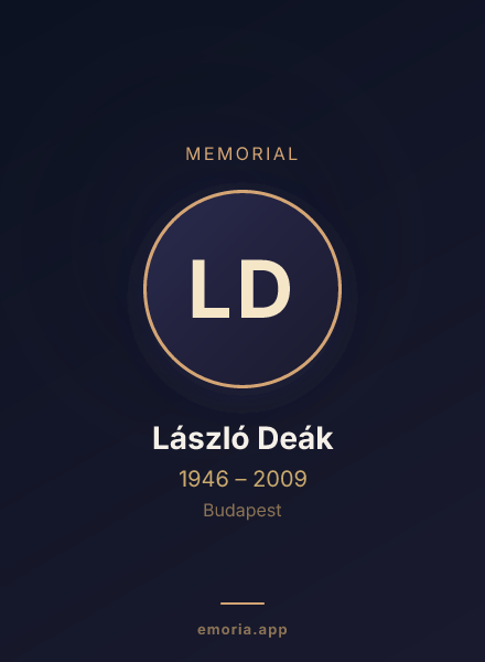 Memorial portrait of László Deák